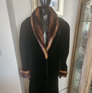 Elegant Black and Brown Women's Faux Coat